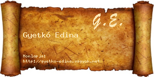 Gyetkó Edina névjegykártya